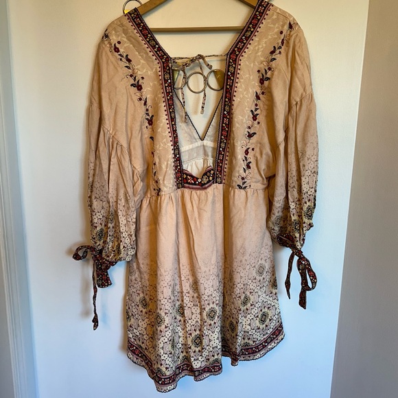 NWT Agua Bendita Alex Kezia Mini Dress Womens Size Large Floral Beachy Defect - Picture 4 of 16